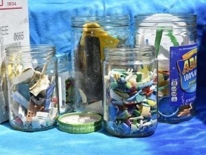 Microplastics collected from the Ocean for student class rooms