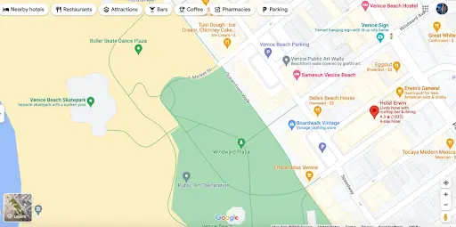 map for Venice Beach set up area, parking, etc.